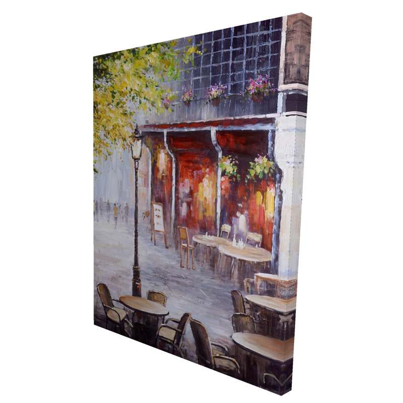 «Outdoor restaurant by a Nice Day» - Décor de toile de bureau