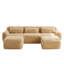 Canapé modulable 3 places kaki, structure en U sans armature, mousse haute densité 32D, base antidérapante, combinaison, design ergonomique, tissu, aucun assemblage requis pour le bureau et la chambre, assise confortable en mousse, espace de détente
