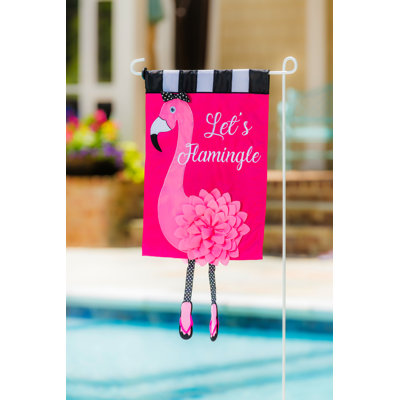 Taulbee Let's Flamingle 2-Sided Nylon 18 x 13 in. Garden Flag 