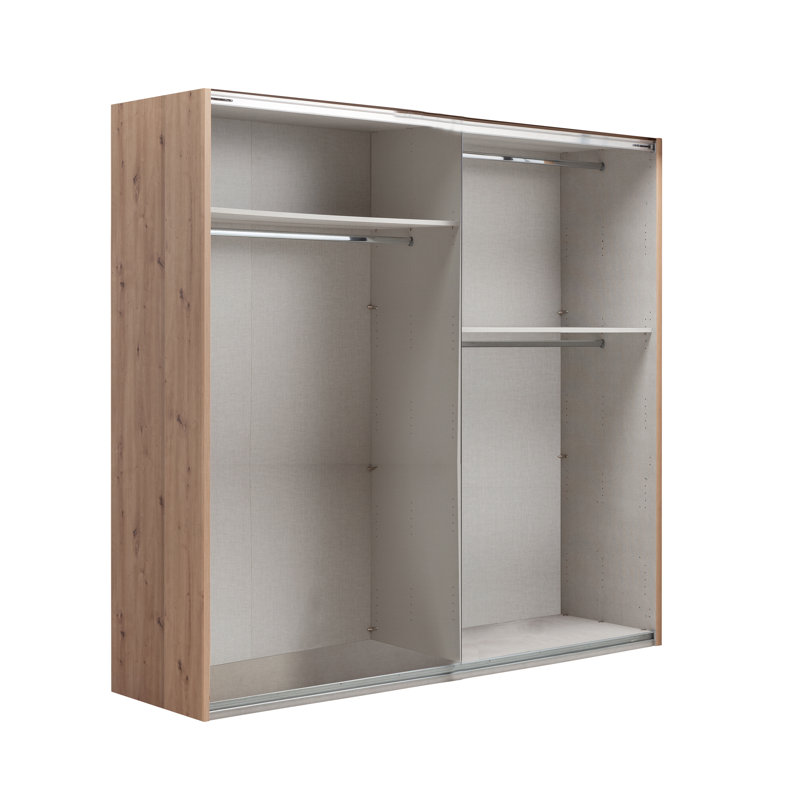 Systema 2 Door Manufactured Wood Wardrobe, 223cm H x 250cm W x 60cm D, Oak