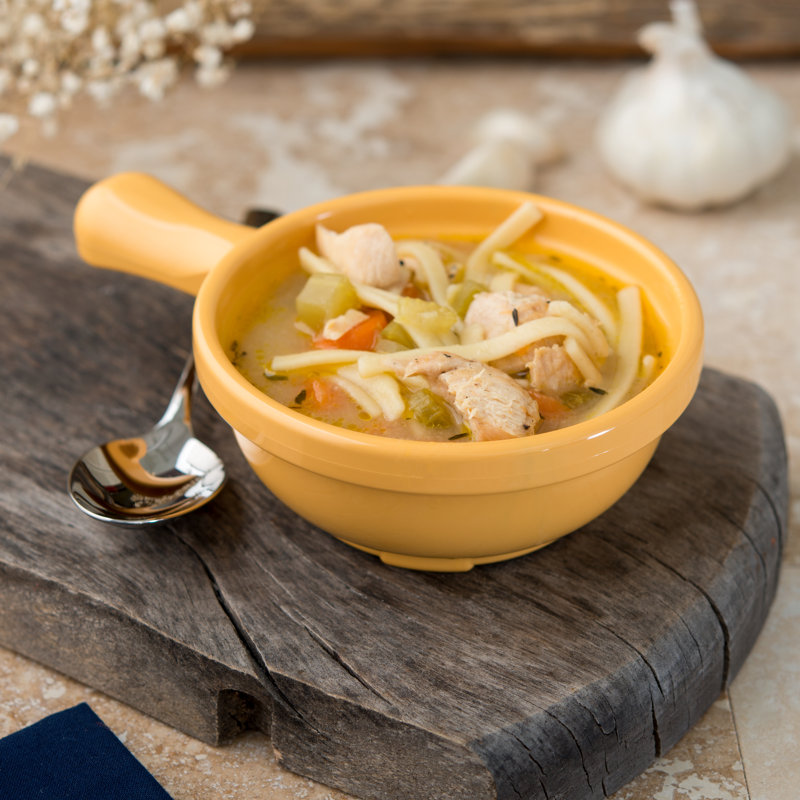 8 Oz. Handled Soup Bowl, Honey Yellow
