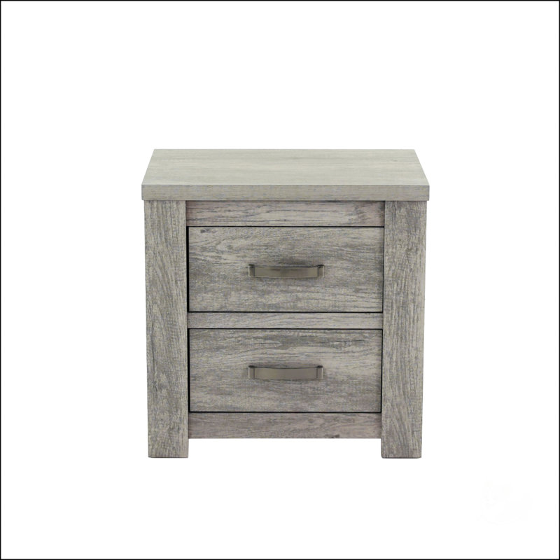 Table de chevet pratique à 2 tiroirs avec structure en bois