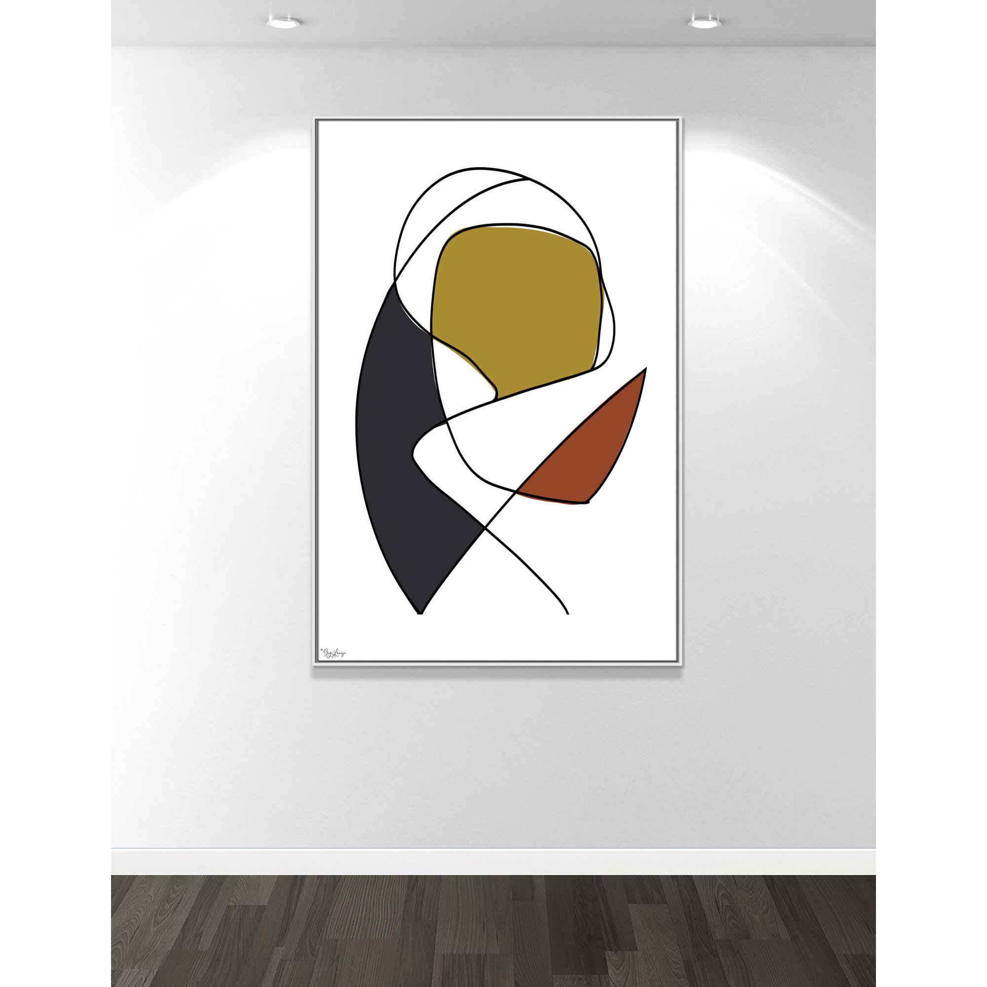 Abstract Tribeca 3, 61.5" H x 41.5" W x 2" D, White