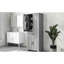 Grande armoire de rangement de salle de bain grise, portes, tiroir, tablette réglable pour espace organisé avec portes et tablette, espace spacieux, moderne