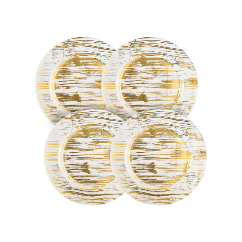 Glass Charger - Set of 4 - 13" x 13" - Gold