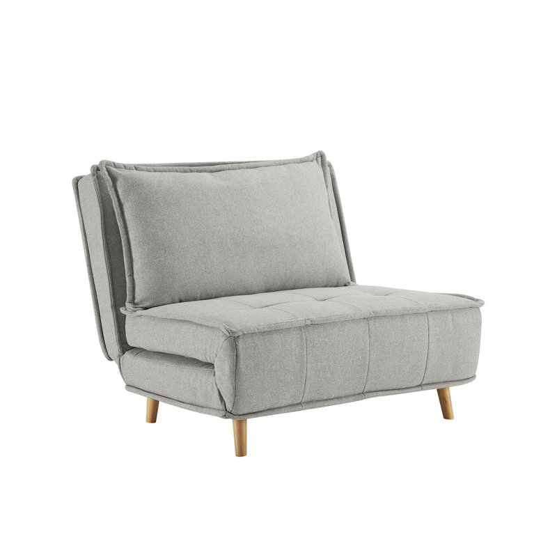 Mikell Upholstered Accent Chair, Light Gray Basketweave