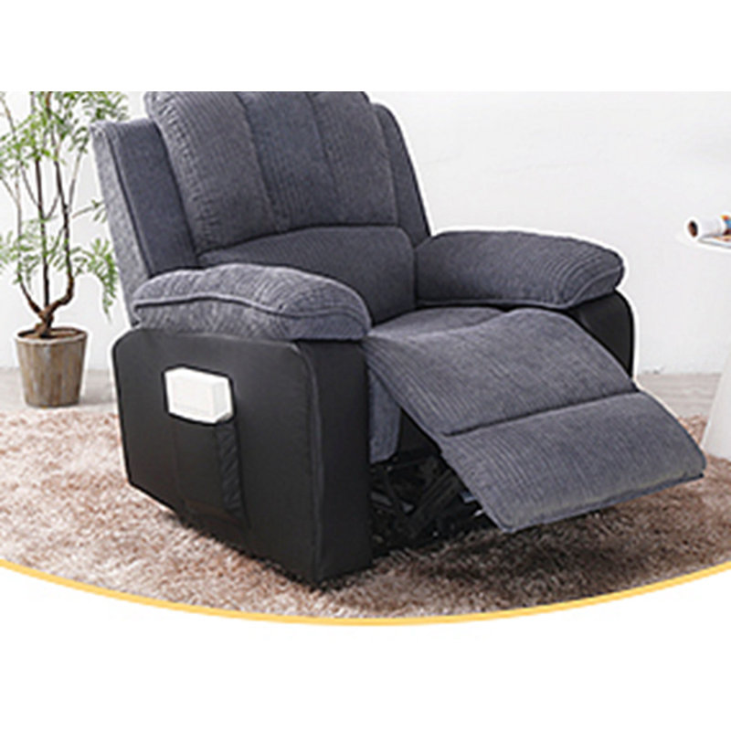 Fauteuil inclinable Adrea, Velours côtelé gris