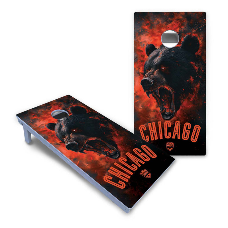 Ensemble de cornhole Chicago toutes saisons en composite, AUCUN accessoire