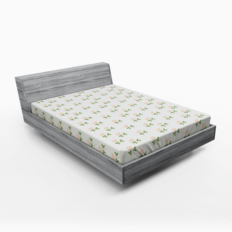 Microfiber Fitted Sheet, Queen Fitted Sheet, Floral 2