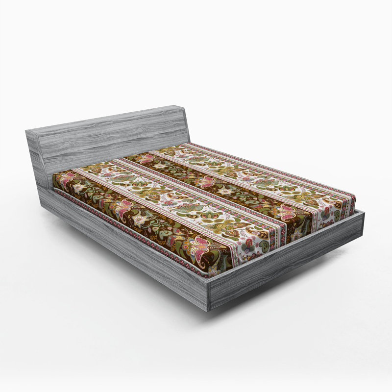 Orient Microfiber Floral Fitted Sheet, Full/Double Fitted Sheet