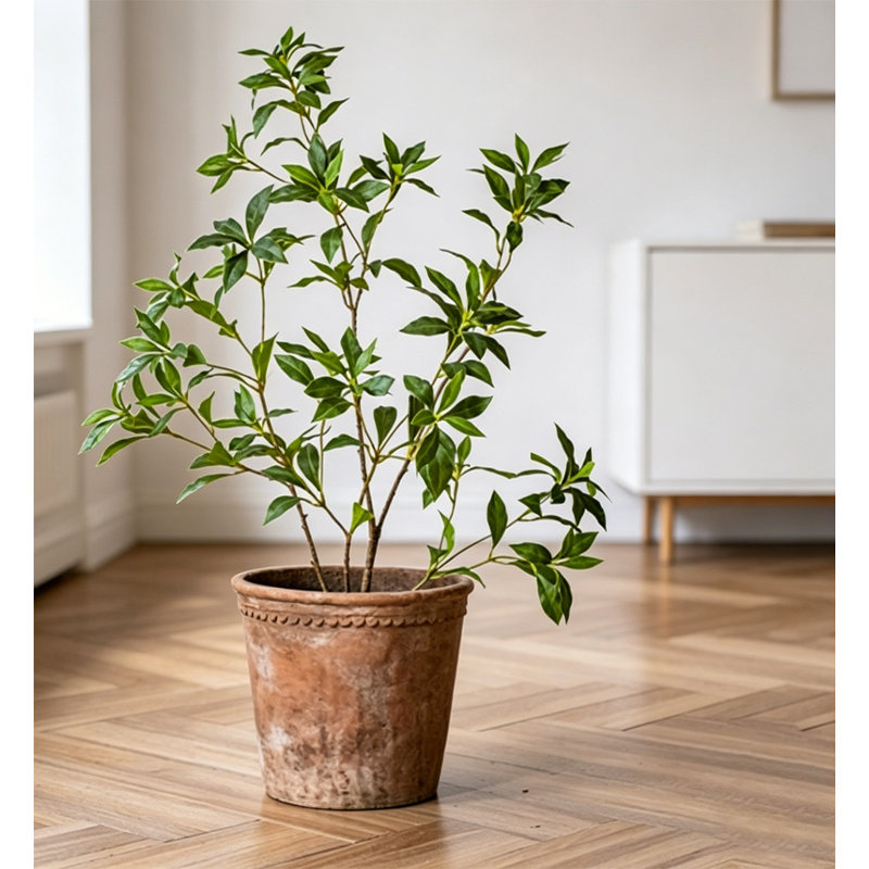 Ornement décoratif d'intérieur et d'extérieur de verdure artificielle minimaliste Pieris Japonica