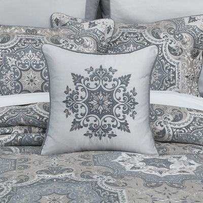 Coussin décoratif à motif carré 18 po