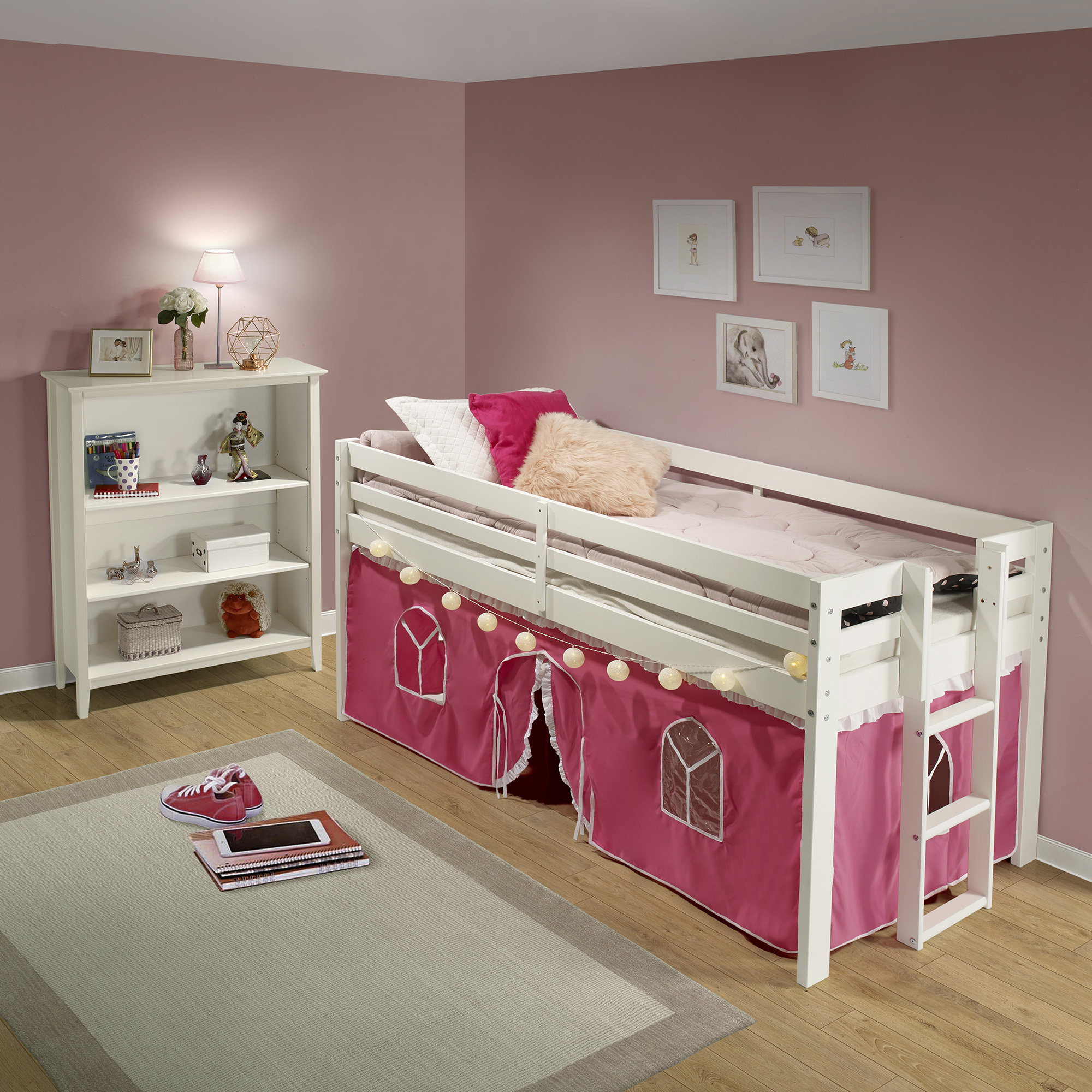 Viv + Rae™ Fern Rock Jasper Twin Junior Loft Bed, Playhouse Tent, Kids