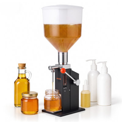 Remplisseuse manuelle, 10-120 ml, trémie de 12 L, remplisseur liquide pour eau, miel, huile, shampooing et lotion, buse anti-goutte, support de bouteille réglable, corps en acier au carbone, poignée pour économiser l’effort