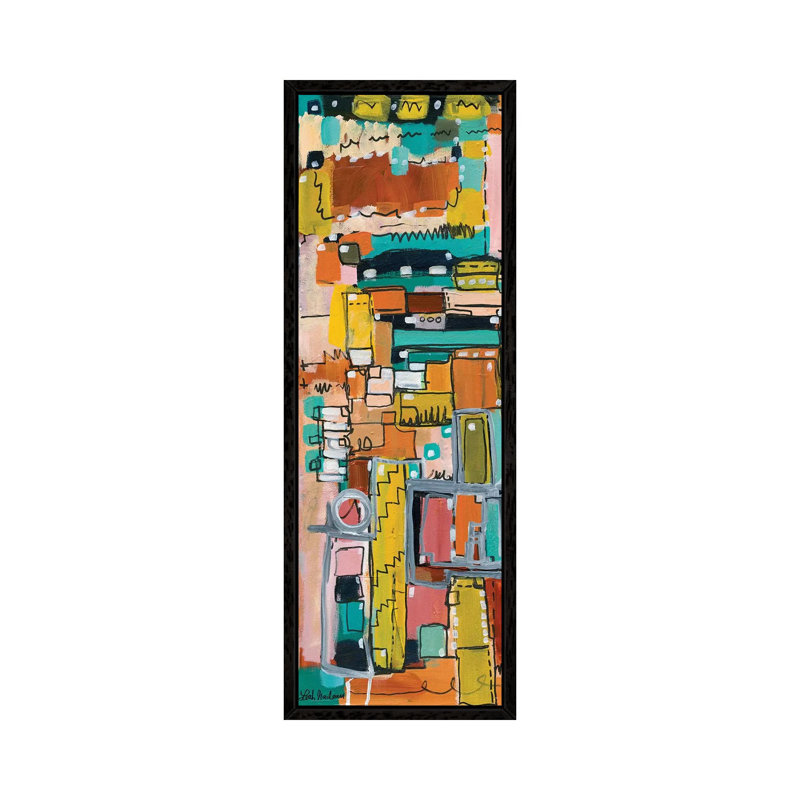 Retro Disco by Leah Nadeau - Panoramic Print on Canvas, Black Framed, 152.4 cm H x 50.8 cm W