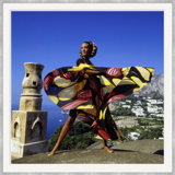 Marisa Berenson Standing On Concrete Dome Roof Giclee Print by Arnaud De Rosnay