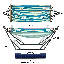 Support universel pour hamac - acier - cadre vert - toile - feuille bleue-1873194403-1828837898