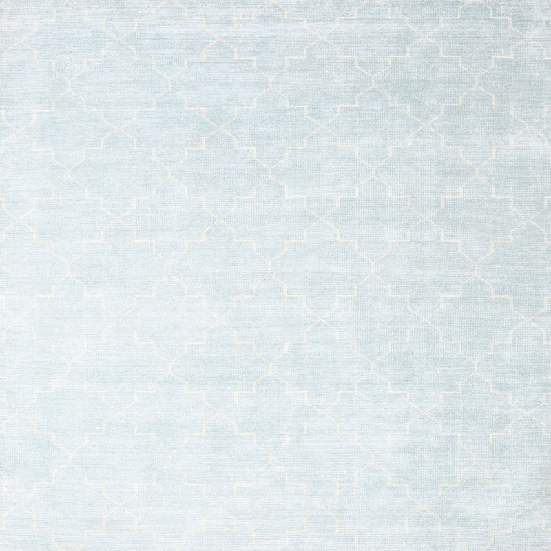 Tapis contemporain gris / blanc, Carré 5 pi