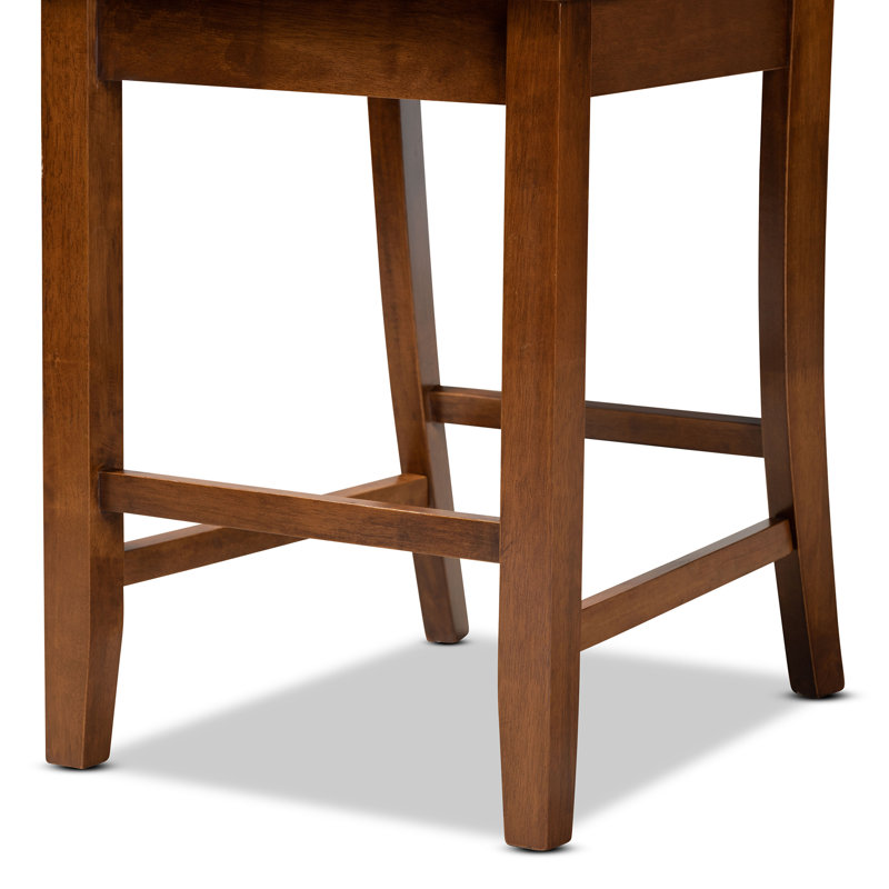 Tabouret de comptoir en bois massif de 24,2 po Fraserburgh, Noyer brun
