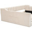 Lit de jour double TG en velours beige avec rangement latéral - moderne et chic pour la chambre à coucher, le salon sans sommier, assemblage facile, pièce pratique et élégante, ressorts de chambre à coucher, instructions simples-734026652