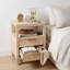 Table d'appoint moderne en métal tressé avec tiroir, idéale pour le salon ou la chambre - Design élégant pour les petits espaces - Ivoire et beige