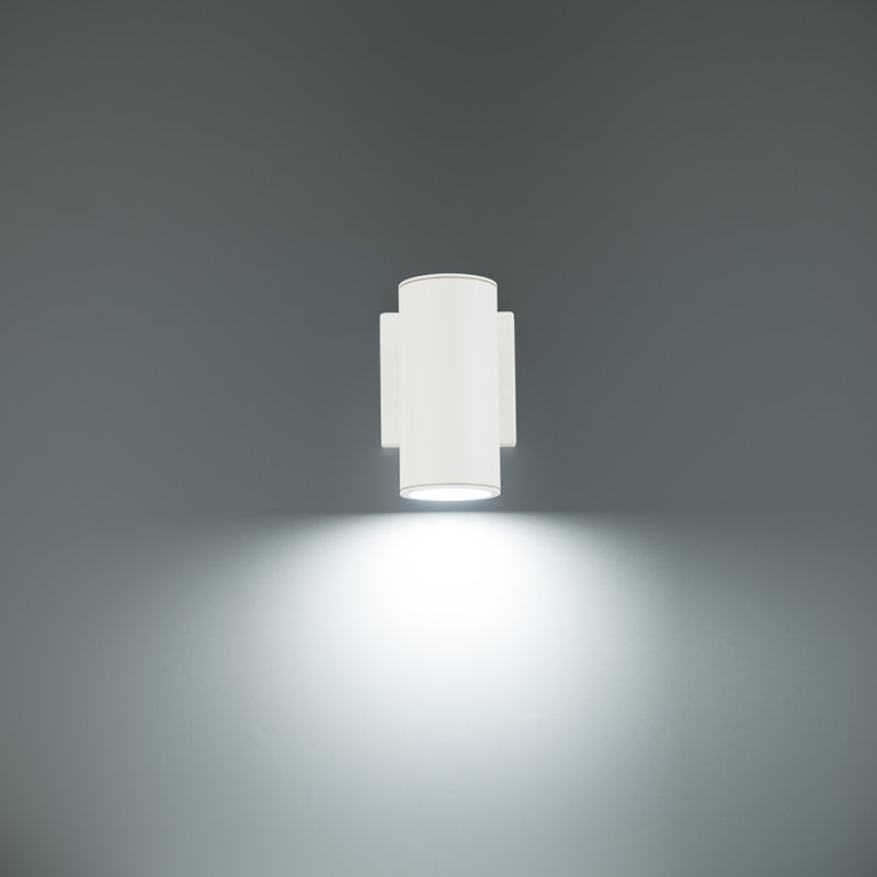 Applique murale d’extérieur à del pour l’extérieur 1,8 po h Whitmire, Blanc, 8 pouces - lumière vers le haut et vers le bas