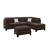 Reversible Polyfiber Sectional Sofa With Ottoman, Black-1647643567