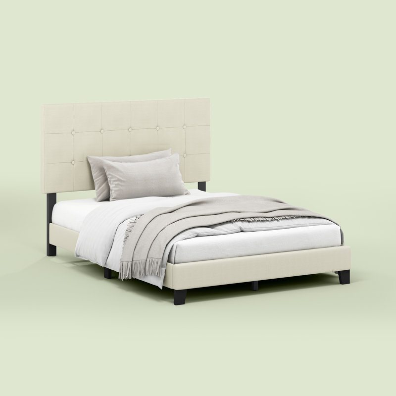 Magin Upholstered Platform Bed, Full, Linen