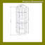Vitrine d'angle avec tablettes réglables en verre, vitrine à finition rétro avec portes à ouverture par pression-118323403