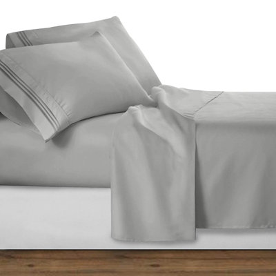 Microfiber Percale Sheet Set with Deep Pocket Fitted Sheet