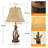 24" Resin Antler Faux Leather USB Table Lamp with 3-Way Dimmable Night Light (Set of 2)