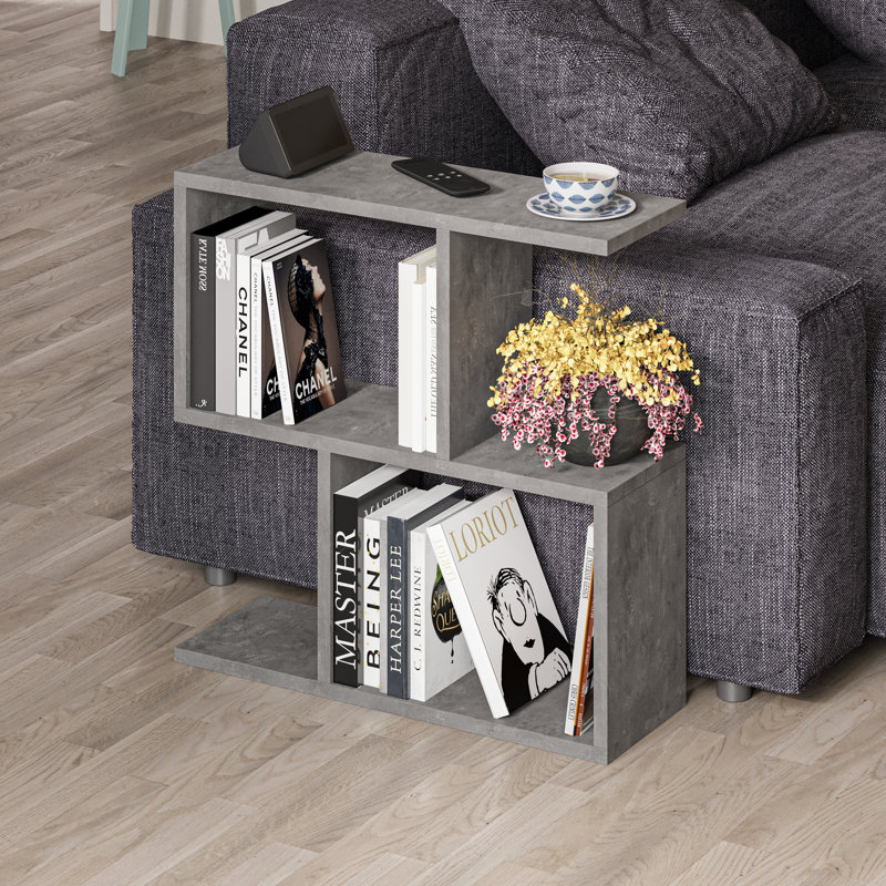 Table de bout avec tablette de plancher, Gris rétro