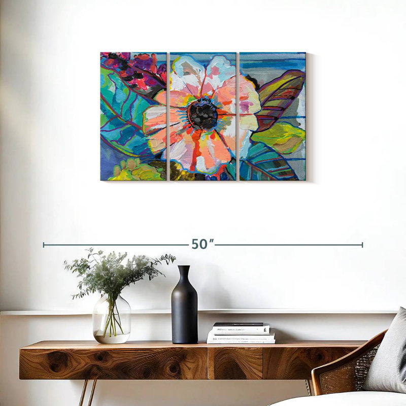 Harnek Island, fleurs, pastel, H 20 po x l 33 po