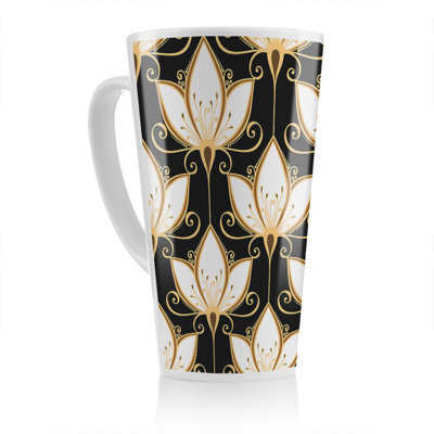 Floral Pattern Latte Mug