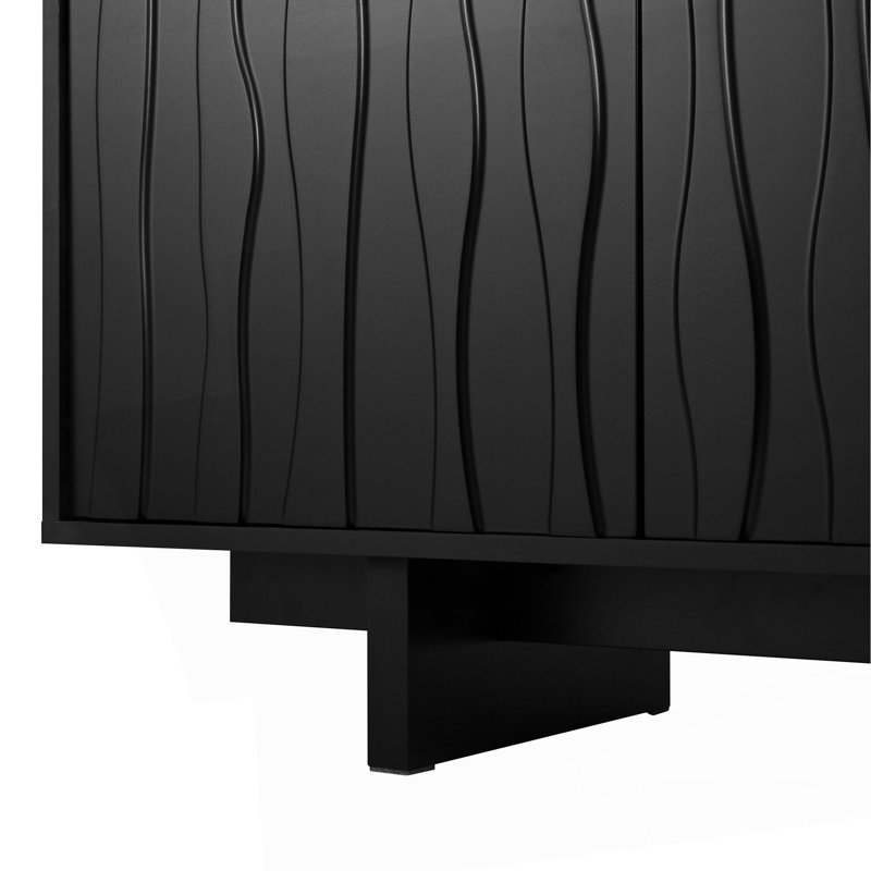 Meuble télé 70 po Mid-Century, Noir