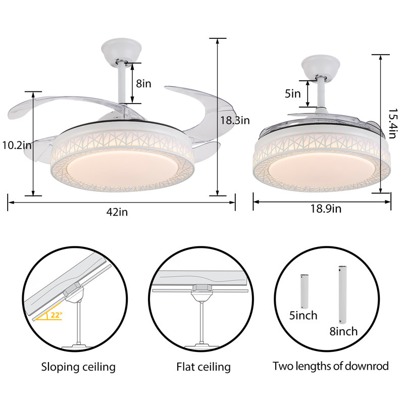 Borowski 42'' Ceiling Fan with LED Lights