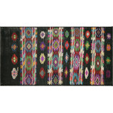 One-of-a-Kind Hand-Knotted 1960s 2'9" x 5'9" Runner Wool Area Rug in Black/Red/Green