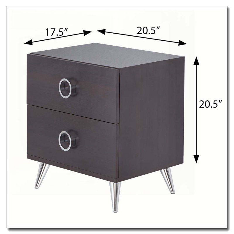 Espresso 2-Drawer Rectangular Accent Table
