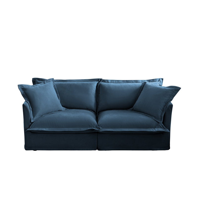 Canapé à housse avec housse, canapé moderne avec accoudoirs souples, canapé à assise profonde avec plusieurs coussins moelleux, canapé confortable pour le salon, appartement, tissu en velours côtelé