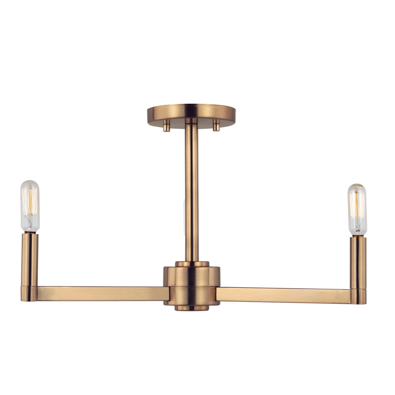 Fullton 3 - Light Semi Flush Mount, Satin Brass