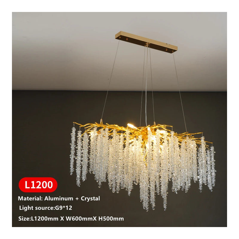 Autie LED Chandelier, White Light, 50 H x 60 W x 120 D cm