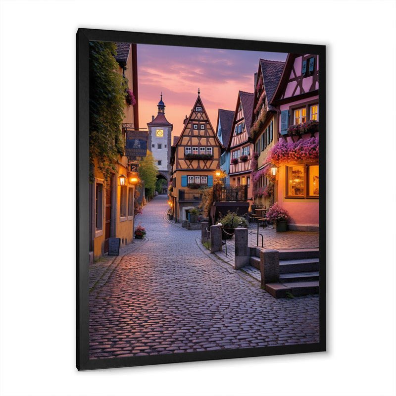 Constance Allemagne Rothenburg Street IV, H 40 po x l 30 po x P 1,5 po, Cadre photo noir