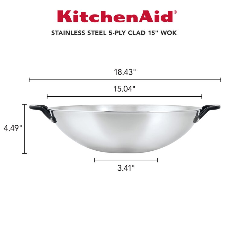 Kitchenaid 5-ply Clad Stainless Steel 15 Wok : Target