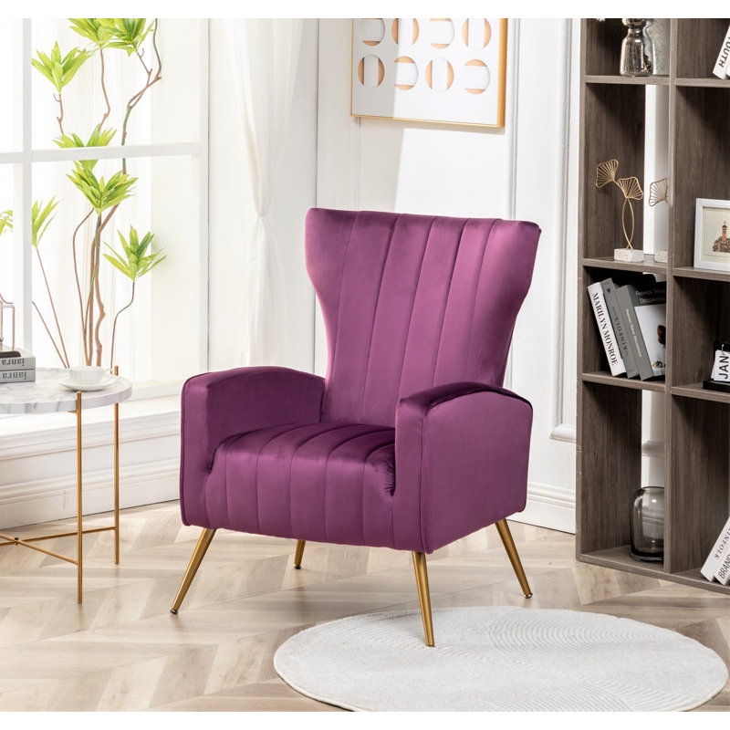 Ceijay Velvet Armchair, Purple Velvet