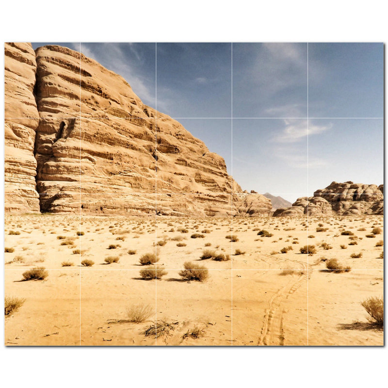 Panneau décoratif en céramique satinée 12 po x 12 po Desert Photo