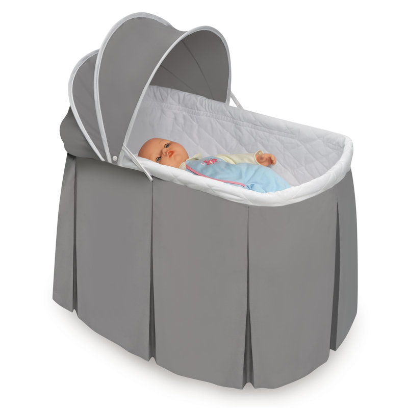 Cuddles Oval Rocking Doll Bassinet - Gray/White
