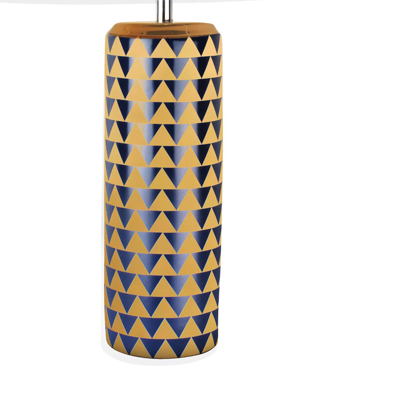 Khaleesi Ceramic Table Lamp, Gold/Navy Blue