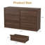 Commode à 6 tiroirs - Commode en bois de 47 po de largeur pour la chambre à coucher, grand rangement pour le salon, le vestibule, la chambre de bébé, le placard-1231998833