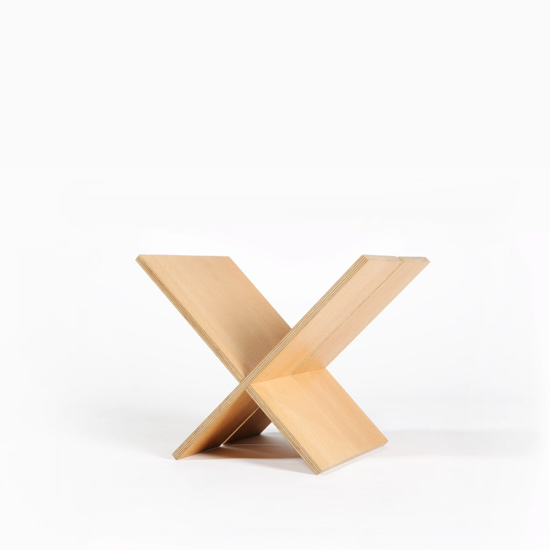 X | Magazine Rack Maple, Light Brown, 18.11" H x 18.11" W x 11.81" D
