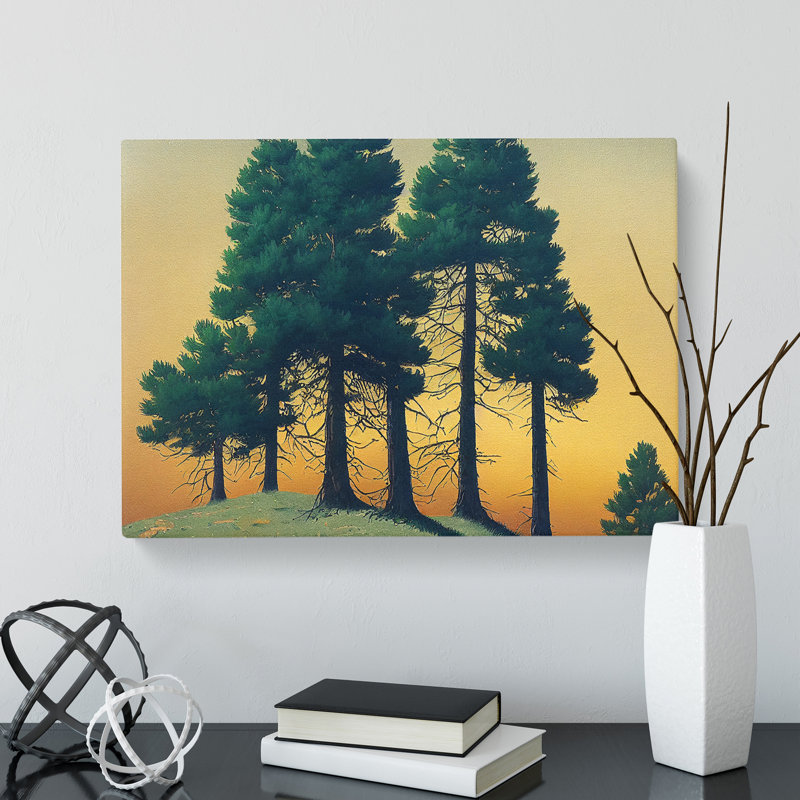 Flawless Pine Tree Forest - Wrapped Canvas Painting, 50cm H x 76cm W x 3cm D
